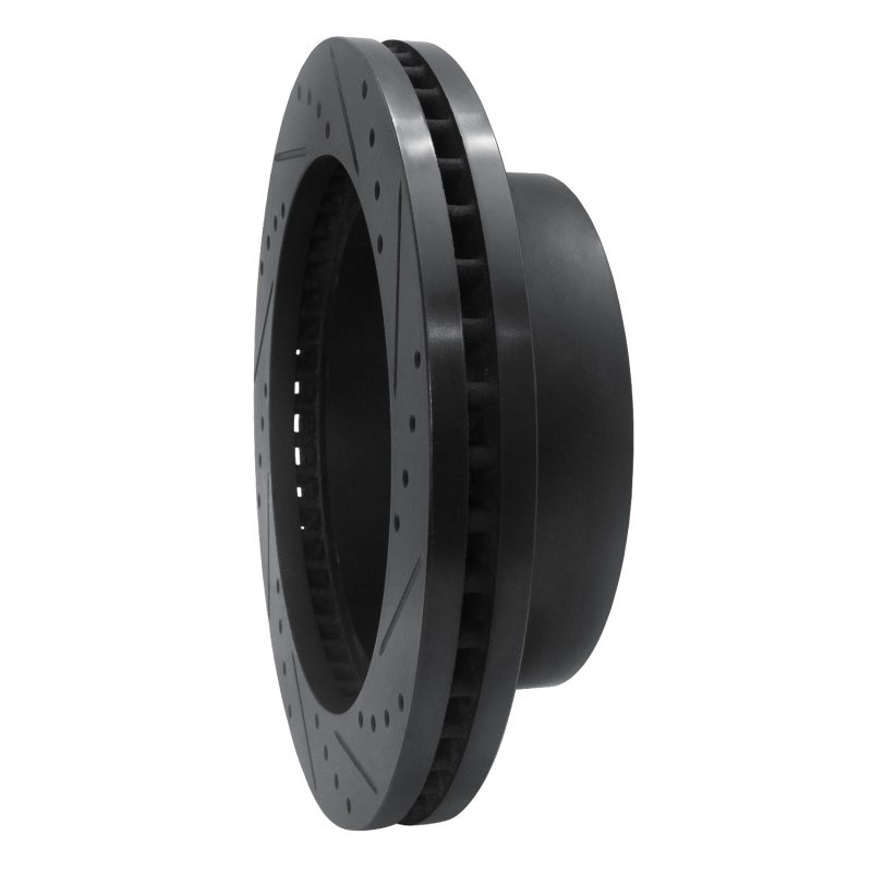 Chevrolet Suburban 3500 HD Brake Rotor (1) - Front Left - R1 Concepts - Drilled & Slotted - Black - `11-`25